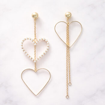 Line HEART アシンメトリーロングピアス