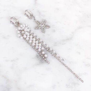 Stars Flower Elegant ピアス/Silver