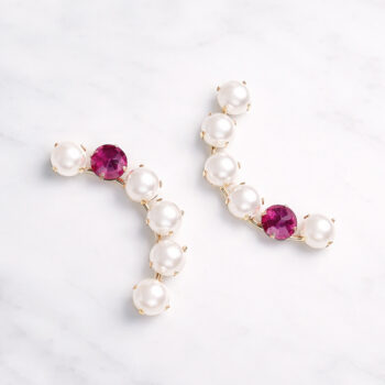 Flowing Pearl One Point ピアス/ルビー