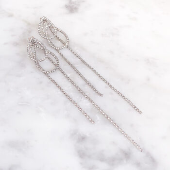 Brilliant Drop Stone 2Wayロングピアス/Silver