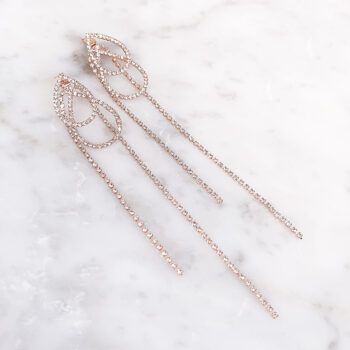 Brilliant Drop Stone 2Wayロングピアス/Pink Gold