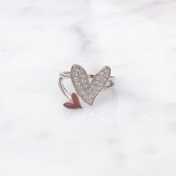 Lovely Art Heart Shine2連リング/Silver【9・10号】