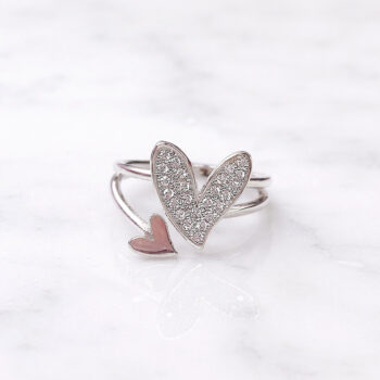 Lovely Art Heart Shine2連リング/Silver【9・10号】