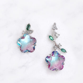 Star Pinky Purple Zirconia アシンメトリーピアス