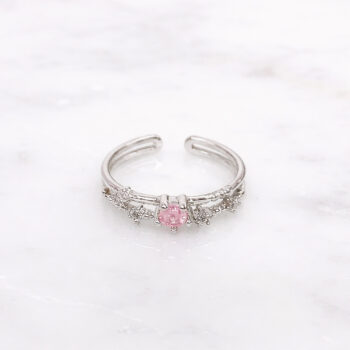 Blossom Zilconia 2連ピンキーリング/Silver【Free Size】