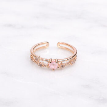 Blossom Zilconia 2連ピンキーリング/Pink Gold【Free Size】