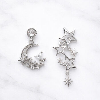 Moon Stars Lovely Asymmetry ピアス/イヤリング