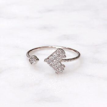 Stylish Zirconia Heart リング/Free Size