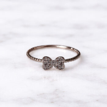 Dahlia Cool Ribbon Heart リング/Black【10号】