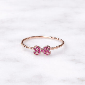 Dahlia Cool Ribbon Heart リング/Ruby【10号】