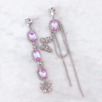Dress Butterfly Magical Stone Asymmetry ピアス/パープル