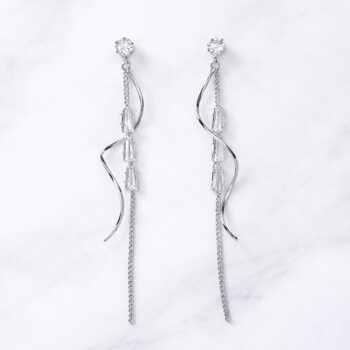 Elegant Prima Zirconia ピアス&イヤリング/Silver