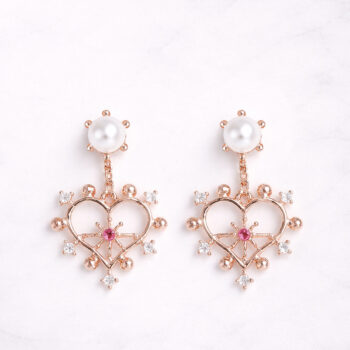 Tiara Heart Pearl Twinkle ピアス