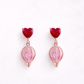 Tiara Heart Pink Lamp ピアス