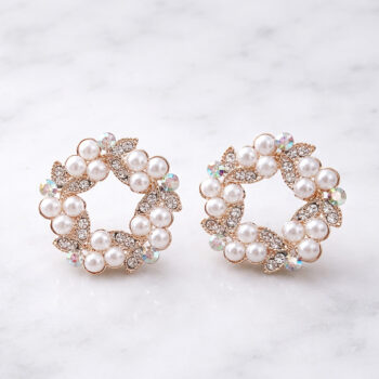 Jewel Open-Circle Pearl ピアス