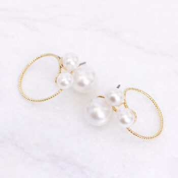 Minette Three Pearl Ring ピアス