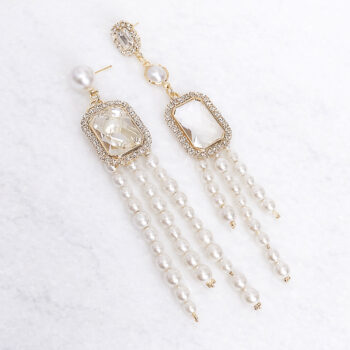 Luxury Pearl Glass Zirconia ピアス