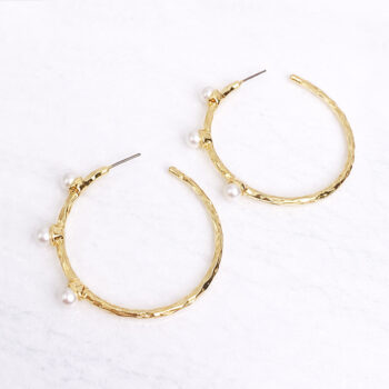 Metal Pearlフープピアス