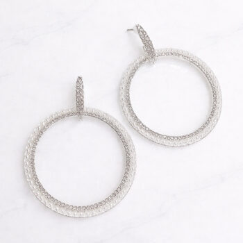 White Pearl Zirconia Circle ピアス