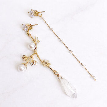 Pearl Flower Asymmetry ピアス&イヤリング/Gold
