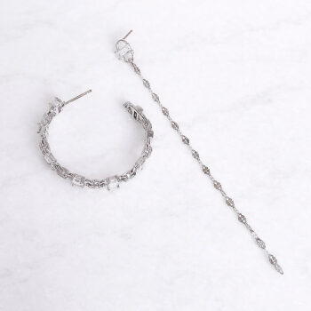 ZIRCONIA Simple Asymmetry ピアス/Silver