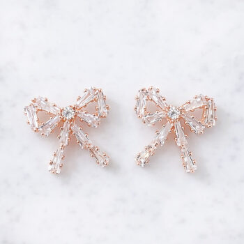 Twinkle Zirconia Ribbon ピアス/Pink Gold