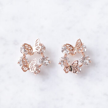 Twinkle Zirconia Butterfly ピアス/Pink Gold