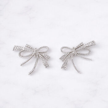 Elegance Ribbon ピアス/Silver