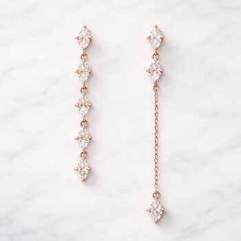 Grace Zirconia Asymmetry ピアス/Pink Gold【ニッケルフリー】