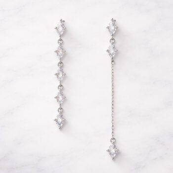 Grace Zirconia Asymmetry ピアス/Silver【ニッケルフリー】