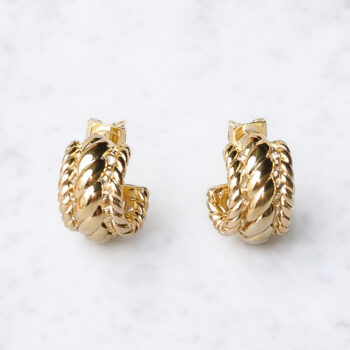 Classical Metal Hoop ピアス/YG【ロジウムコーティング】