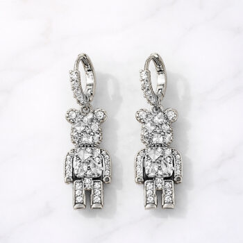 Glitter Bear Hoop ピアス/Silver【ロジウムコーティング】