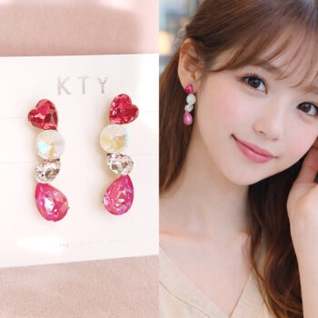 Lovely Heart Drop ピアス&イヤリング/Red