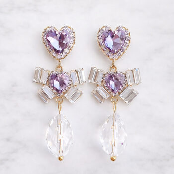 Fairytales Heart Ribbon ピアス&イヤリング/Purple