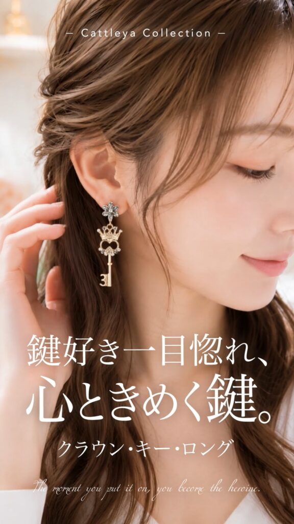 Classic Flower Crown Key ピアス&イヤリング