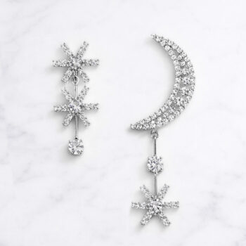 Crystal Moon ＆ Star Asymmetry ピアス