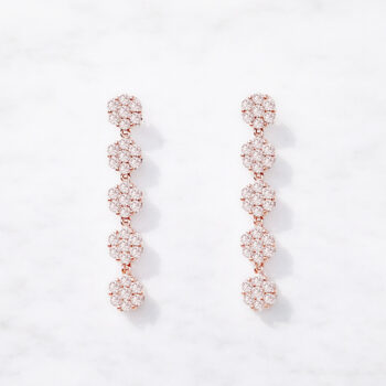 Jewel Zirconia 5Flower ピアス&イヤリング /Pink Gold【ニッケルフリー】