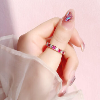 Elegance Ruby&Crystal リング/free size