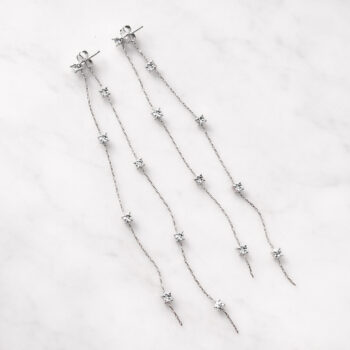 Pretty Long Zirconia ピアス/Silver