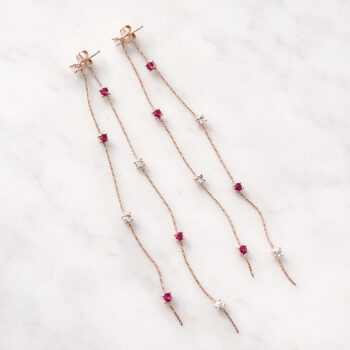 Pretty Long  Ruby Zirconia ピアス/PG