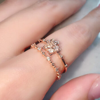 Brilliant Zirconia Double Flower リング/PG［free size］
