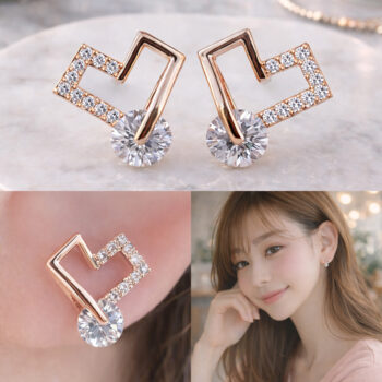 Cool Zirconia Heart ピアス/イヤリング【ニッケルフリー】