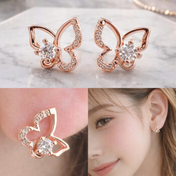 Cool Zirconia Butterfly ピアス/イヤリング【ニッケルフリー】