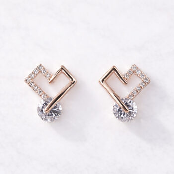 Cool Zirconia Heart ピアス/イヤリング【ニッケルフリー】