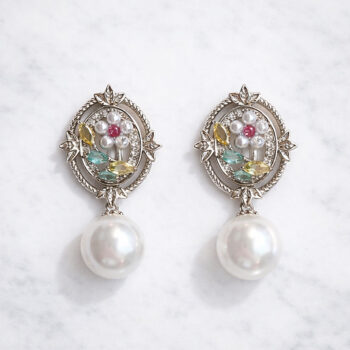 Bijou Flower Pearl ピアス【ニッケルフリー】