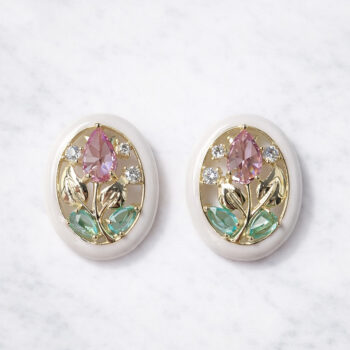 Stained glass Flower ピアス【ニッケルフリー】