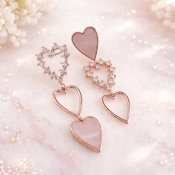 Shell Asymmetry 3Heart ピアス/イヤリング