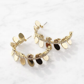 Metal Flower フープピアス【ニッケルフリー】