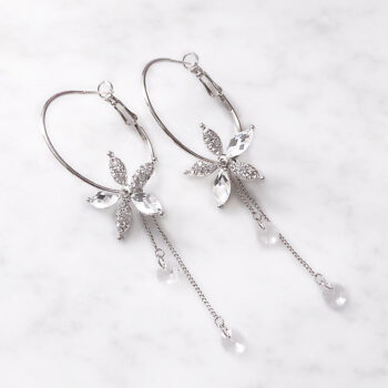 Dress Zirconia Grace Flower フープピアス【ニッケルフリー】