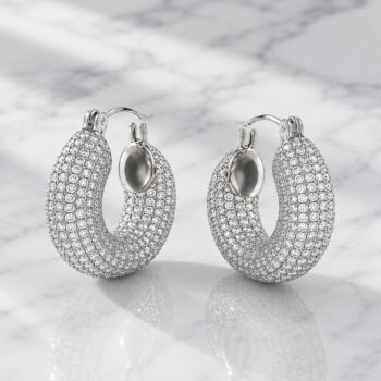 Lumière Pavé Hoop ピアス | Silver